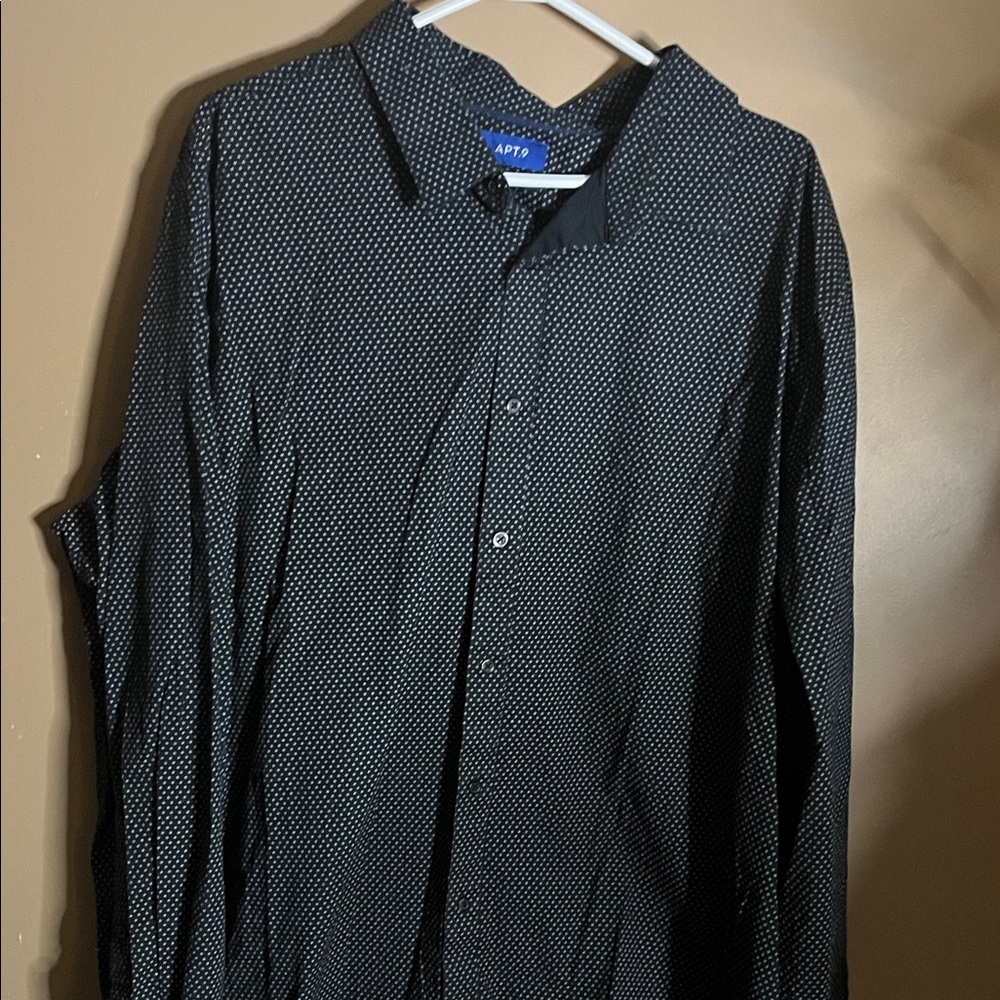 😄Apt.9 geometric pattern big & tall dress shirt no pocket